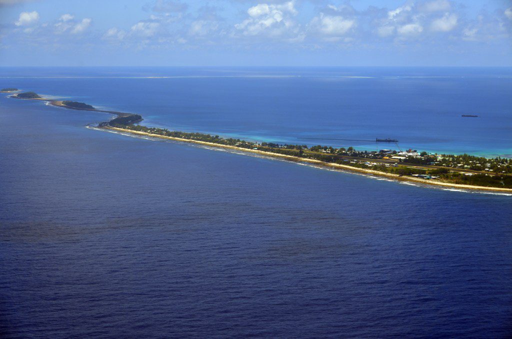 Funafuti Atoll and lagoon from the air - Vaiaku, Tuvalu