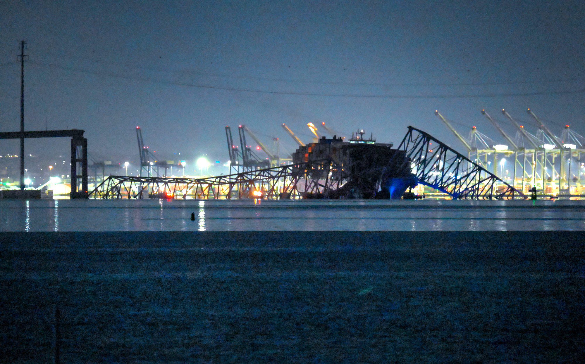 Baltimore's Francis Scott Key Bridge collapsed early Tuesday morning after a support column was struck by a vessel. (Karl Merton Ferron)