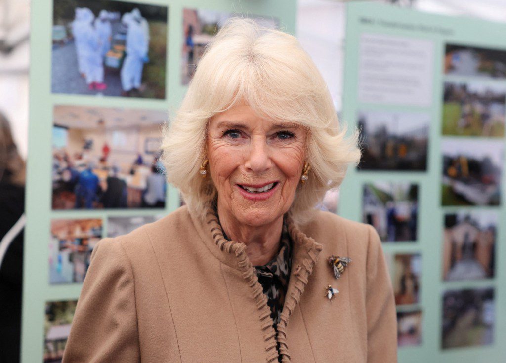 Britain's Queen Camilla smiles during her visit to the Farmers' Market, in Shrewsbury, Britain, March 27, 2024. Chris Jackson/Pool via REUTERS