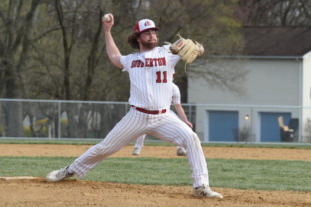 Souderton's Greyson Norris, 11, throws a pitch against Pennridge duirng their game on Tuesday, March 26, 2024. (Mike Cabrey/MediaNews Group)