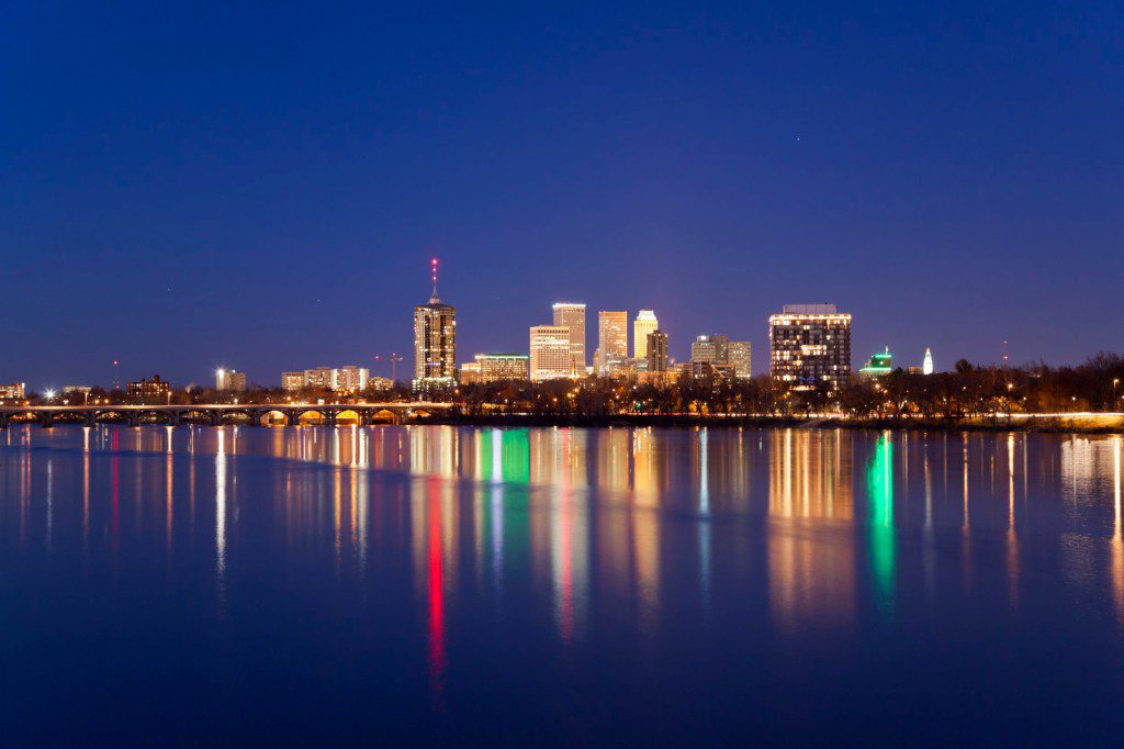 The downtown Tulsa Skyline from across the Arkansas River 