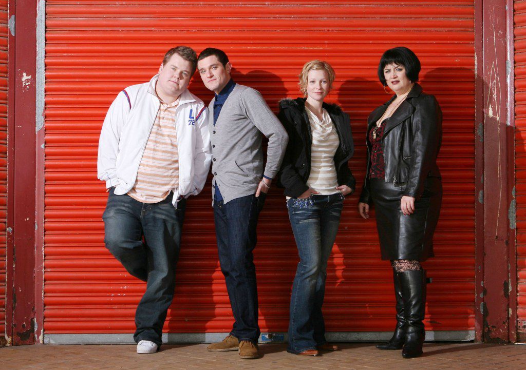 James Corden as Smithy, Mathew Horne as Gavin, Joanna Page as Stacey and Ruth Jones as Nessa