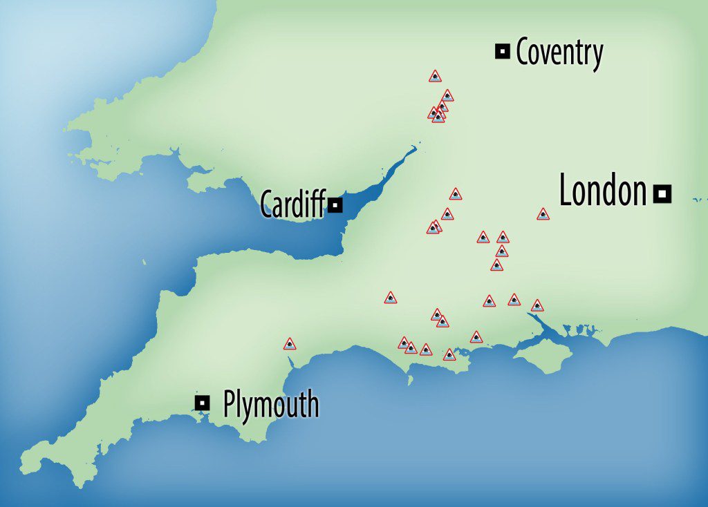 Map shows where 31 flood warnings are in place