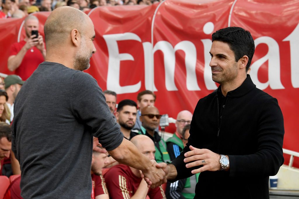 Pep Guardiola and Mikel Arteta