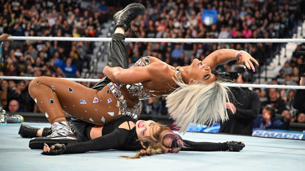 WWE superstar Jade Cargill lays out Kairi Sane on SmackDown