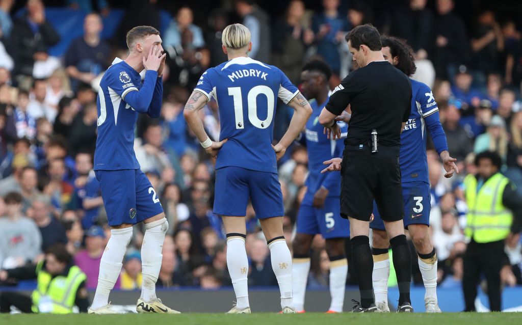 Chelsea players during their 2-2 draw with Burnley