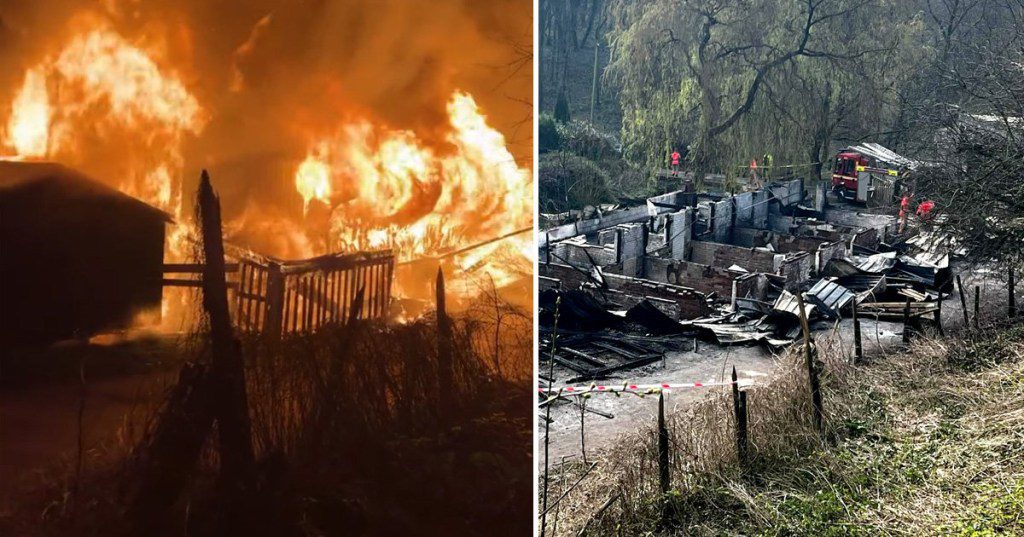 The barn in Oldham was left gutted by the fire 