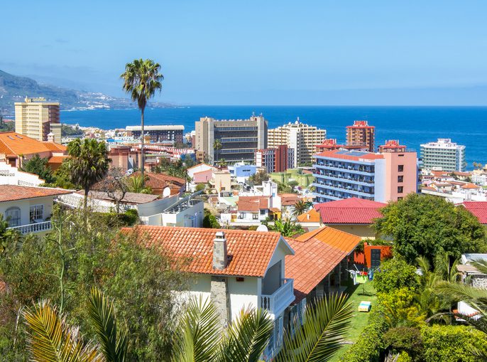 Puerto de la Cruz cityscape, Tenerife, Canary islands, Spain