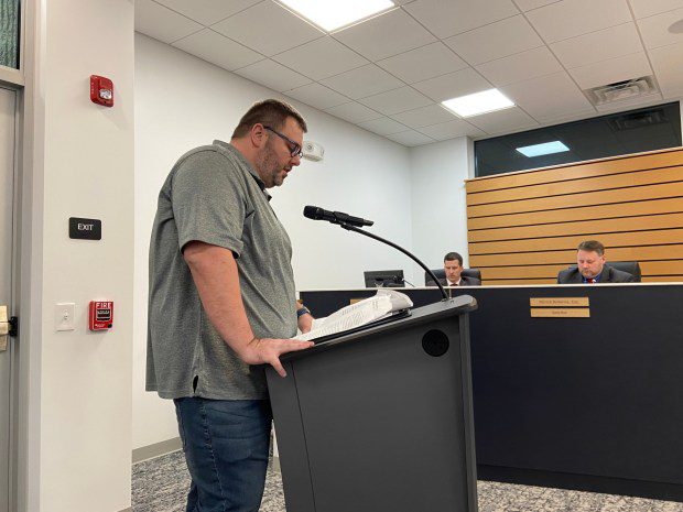 Frank DelVecchio thanked the supervisors during the March 7 meeting for voting to appeal the zoning variances granted to Sunset Hill Brewery. (Evan Brandt -- MediaNews Group)