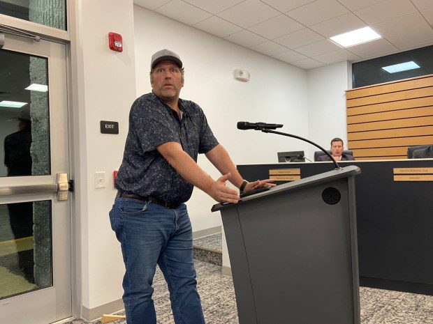 Jeremy Ralston urged the township and residents to support the brewery as a local business. (Evan Brandt -- MediaNews Group)