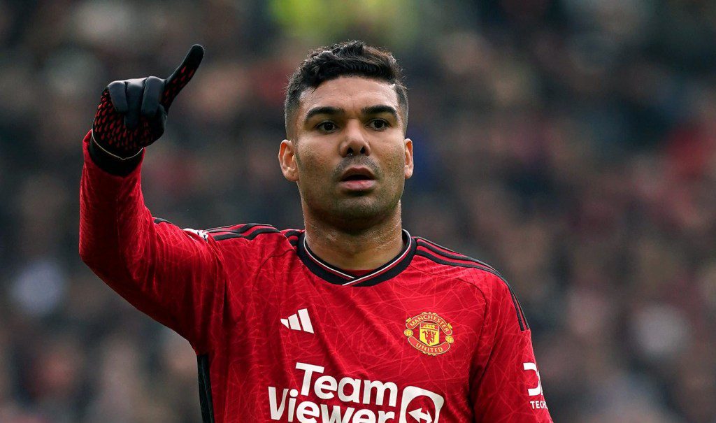 Manchester United's Casemiro during the Premier League match at Old Trafford