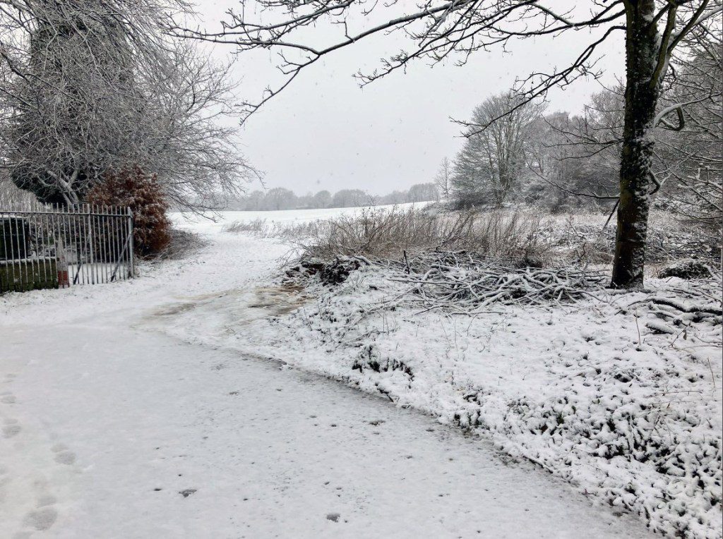 Snowfall in Nottinghamshire