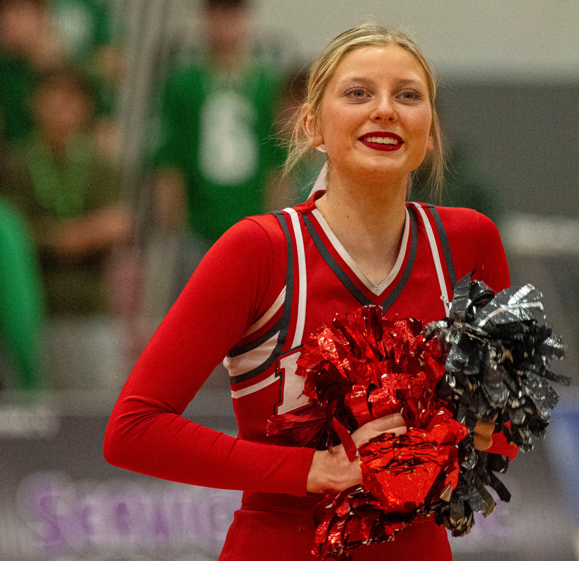 Parkland's cheerleaders are seen against Plymouth-Whitemarsh during a PIAA Class 6A first round game Saturday, March 9, 2024, at Parkland High School. (April Gamiz/The Morning Call)