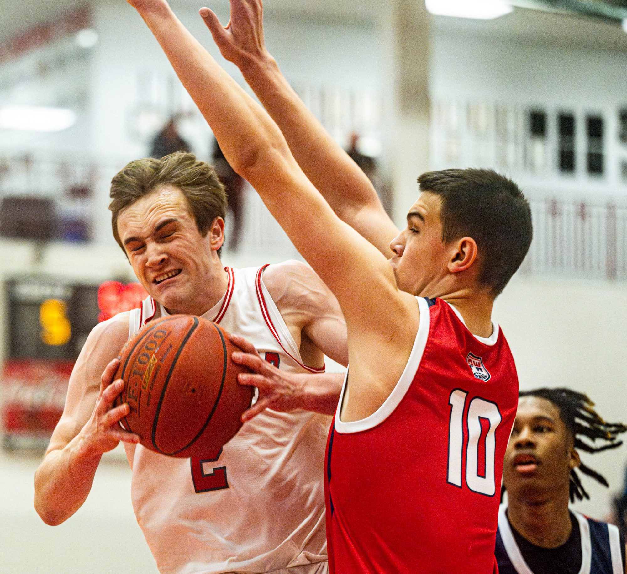 Parkland's Nick Coval looks to score against Plymouth-Whitemarsh's Michael Pereira during a PIAA Class 6A first round game Saturday, March 9, 2024, at Parkland High School. (April Gamiz/The Morning Call)