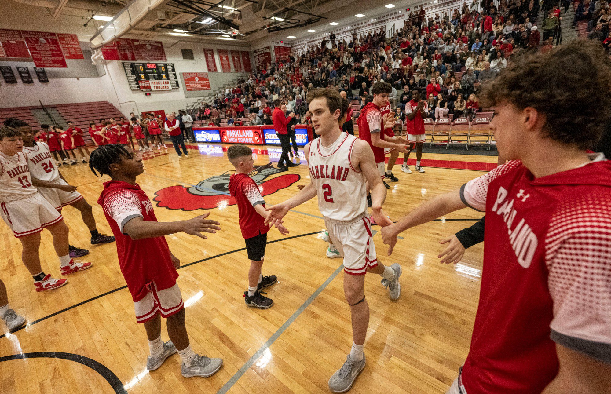 Parkland's Nick Coval takes the court against Plymouth-Whitemarsh during a PIAA Class 6A first round game Saturday, March 9, 2024, at Parkland High School. (April Gamiz/The Morning Call)