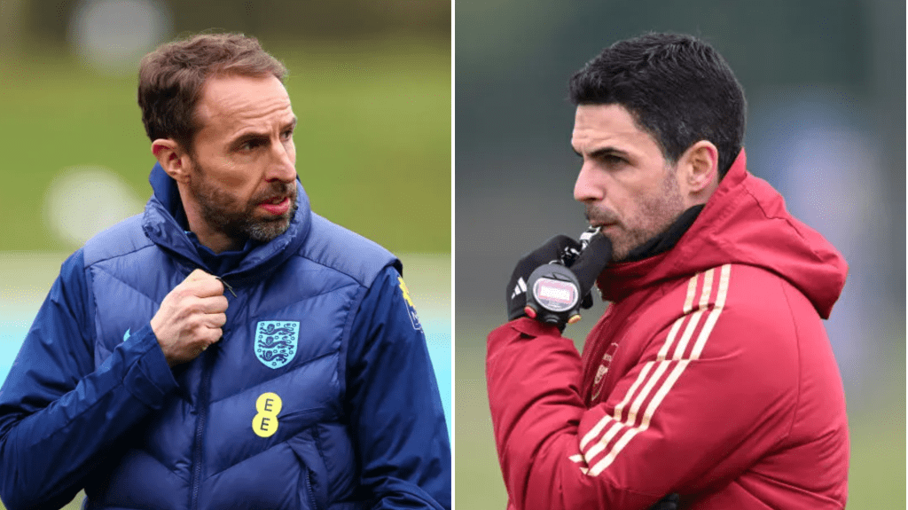 England boss Gareth Southgate and Arsenal manager Mikel Arteta