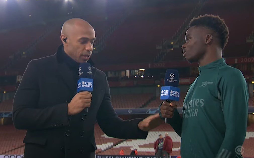 Thierry Henry asked Bukayo Saka if he'd rather win the Premier League or Champions League with Arsenal this season