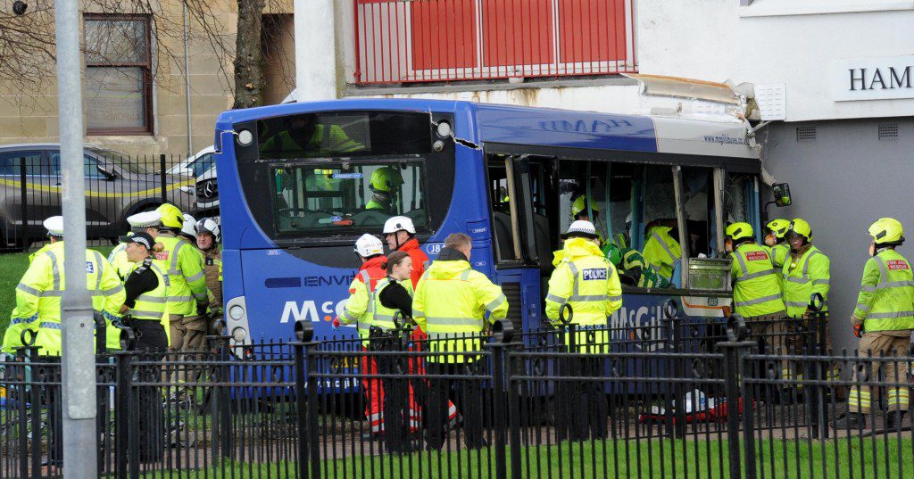 Emergency crews remain at the scene (Picture: Paisley Daily Express/Media Scotland)