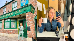 – 202404gemma merna outside the rovers return and in her dressing room in coronation street