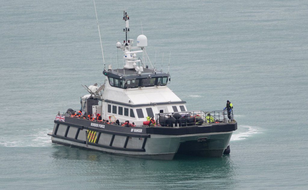 A group of people thought to be migrants are brought in to Dover, Kent, onboard a Border Force vessel following a small boat incident in the Channel. Picture date: Saturday March 30, 2024. PA Photo. See PA story POLITICS Migrants. Photo credit should read: Gareth Fuller/PA Wire