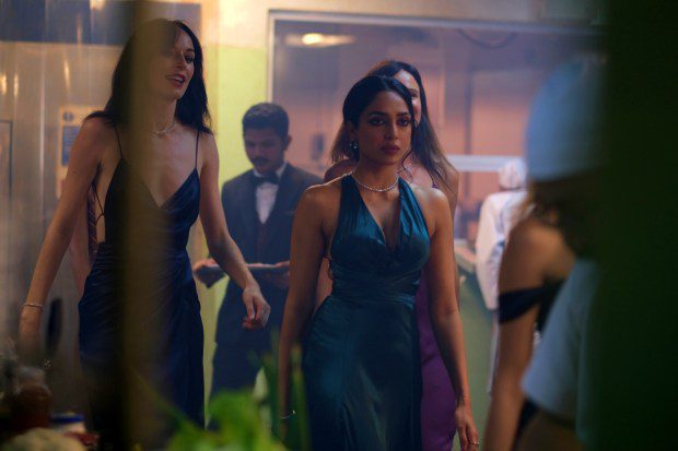 Sobhita Dhulipala, center, portrays Sita in "Monkey Man." (Courtesy of Universal Pictures)