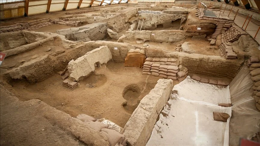 The 8,600-year-old bread was found at the Neolithic archeological site of Çatalhöyük, a UNESCO World Heritage site. Credit: The Anadolu Agency.