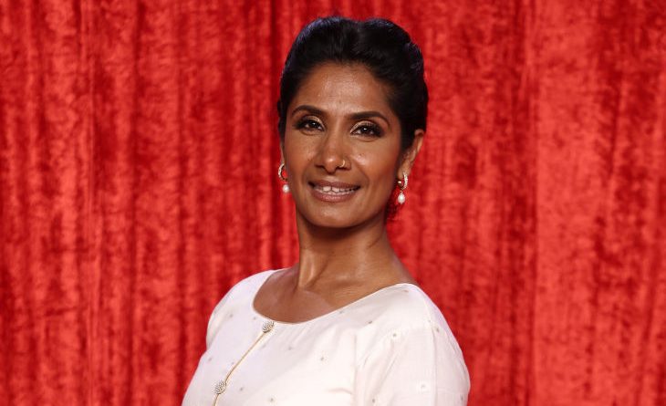 Balvinder Sopal on the red carpet at the British Soap Awards 2023