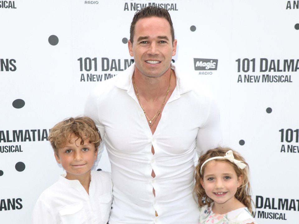 Kieran Hayler (centre) with Jett (L) and Bunny