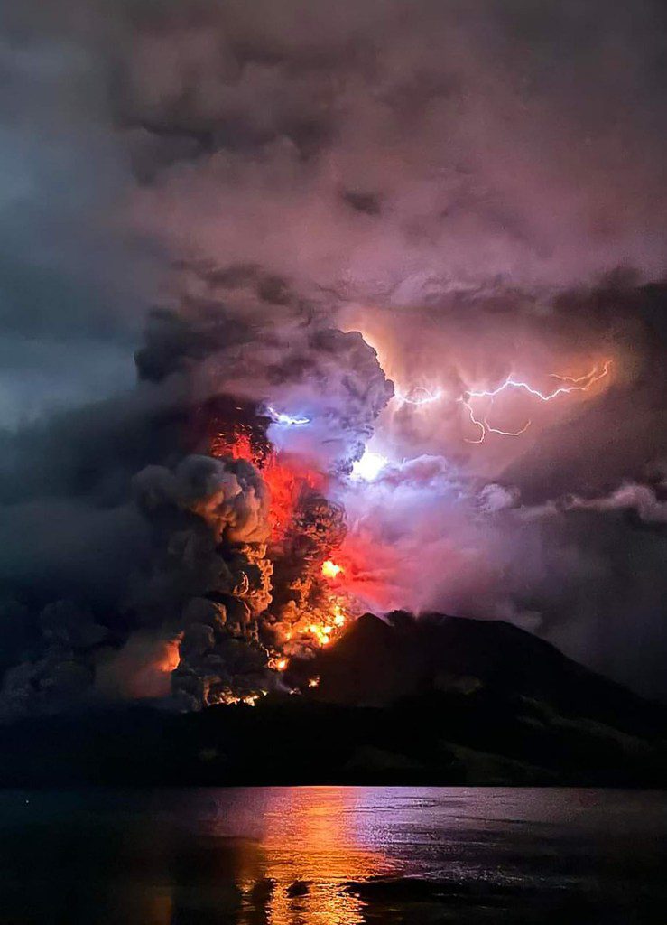 Mount Ruang in Indonesia. 