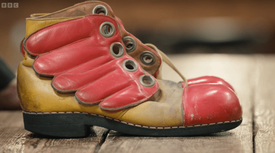 A pair of 70s shoes on The Repair Shop