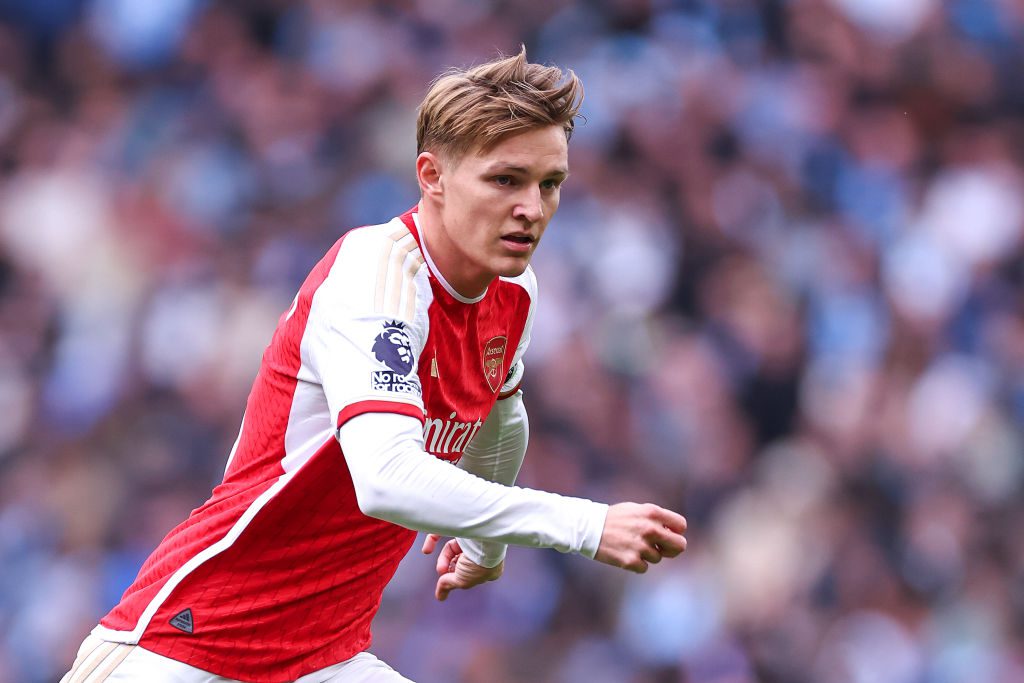 Martin Odegaard playing for Arsenal