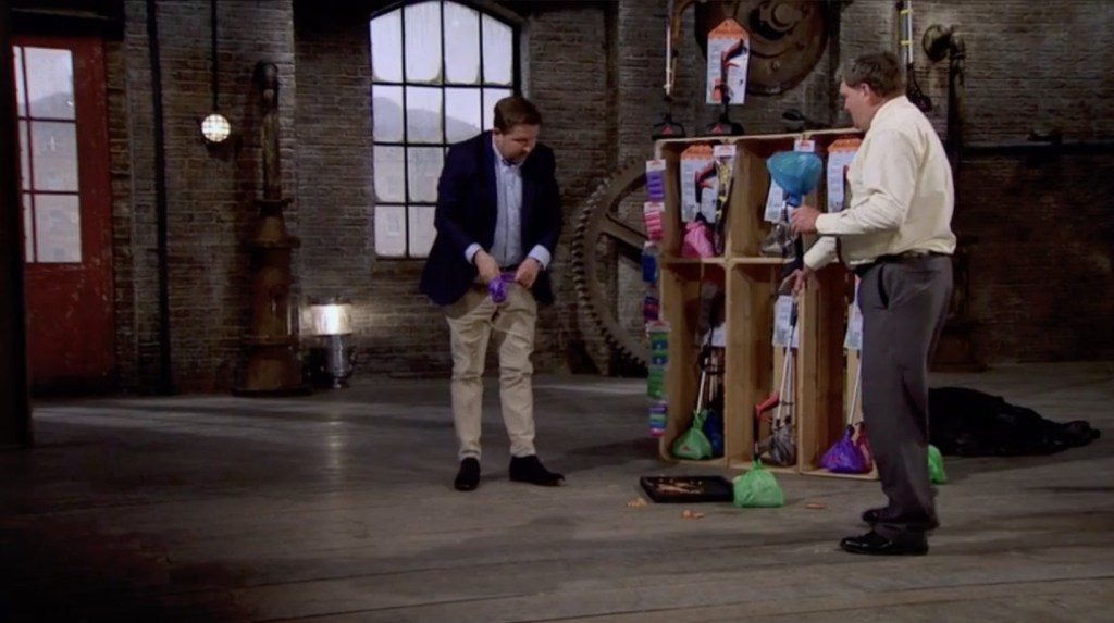 John Nicholls pitching on Dragons' Den