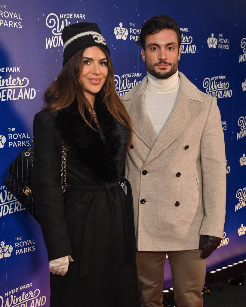  Ekin-su Culculoglu and Davide Sanclimenti attend the opening night of Winter Wonderland 