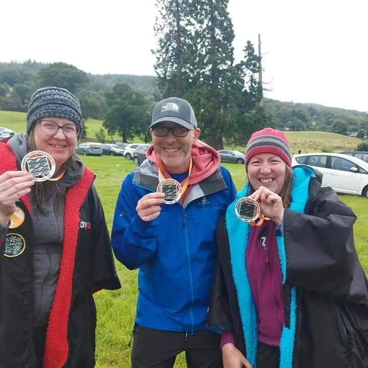 Pictured left to right: Sarah Hamilton Brian Hazlewood and Louisa Weeks who have been friends since meeting at Parkrun