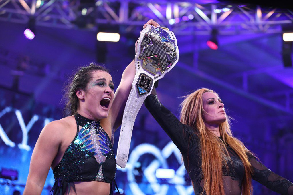 WWE NXT Women's Champion Lyra Valkyria and Becky Lynch