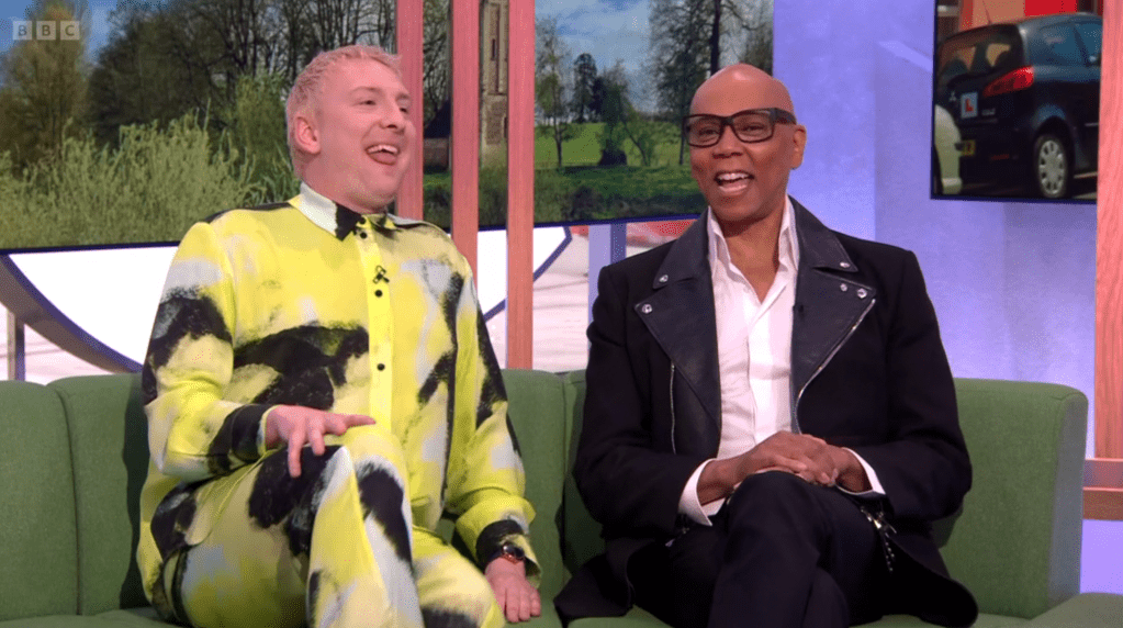 He flirted up a storm with Drag Race icon RuPaul (Picture: BBC)