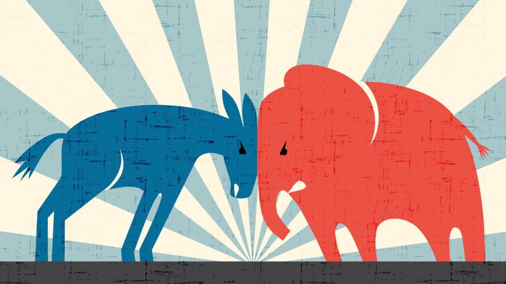 – 202306red blue elephant donkey politics getty